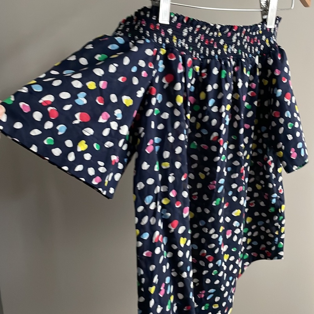 J. Crew * black label * short sleeve 100% cotton polka dot top
